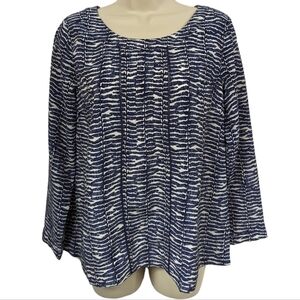 Vineyard Vines Fern Print and Ladder Lace Lined Top Sz 2